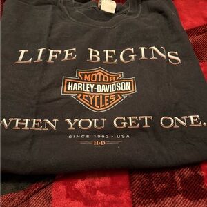 Harley-Davidson Black and Orange Logo Tee